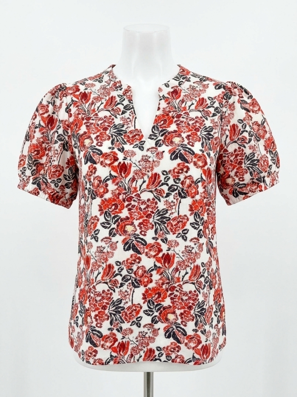 NEW VOY diana floral jacquard blouse in pink multi